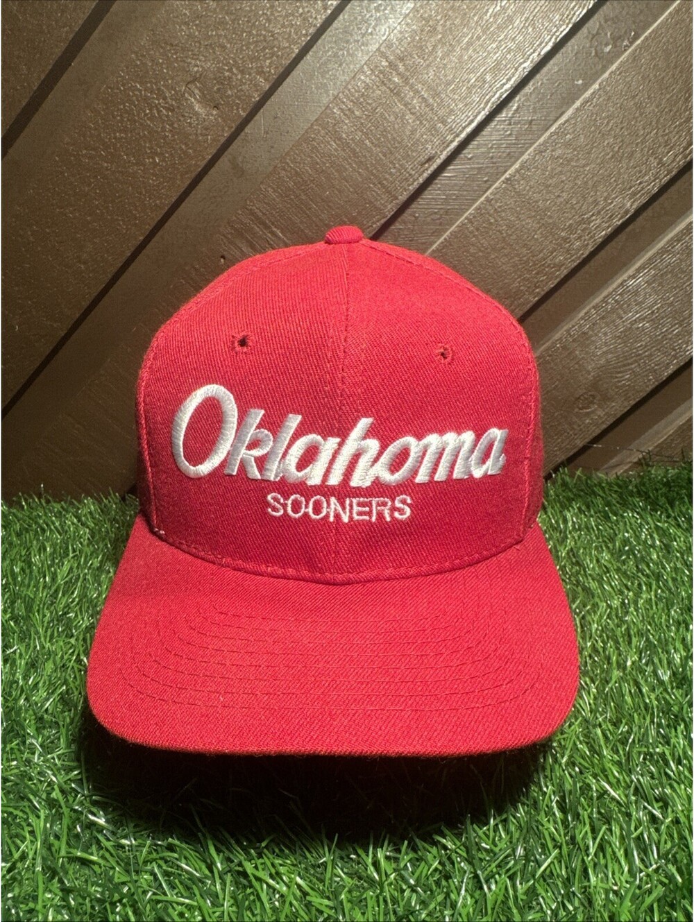 VTG VNDS 90s NCAA Oklahoma Sooners Sports Specialties Script Wool Snapback Hat